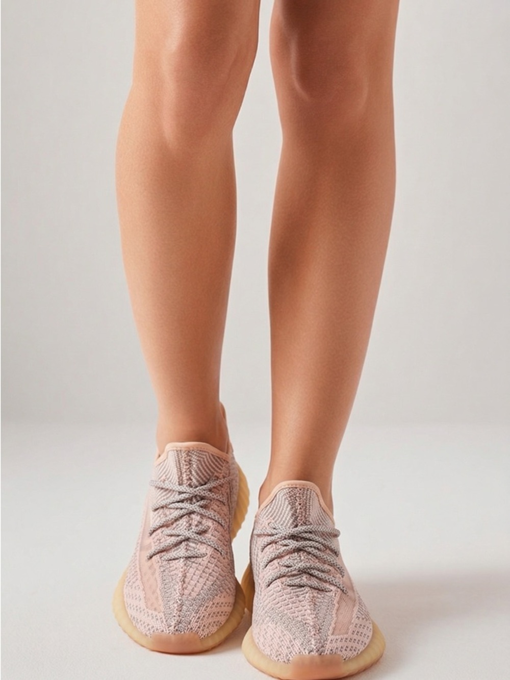 Adidas Yeezy Boost Light Pink Knit Women's Athletic Sneakers